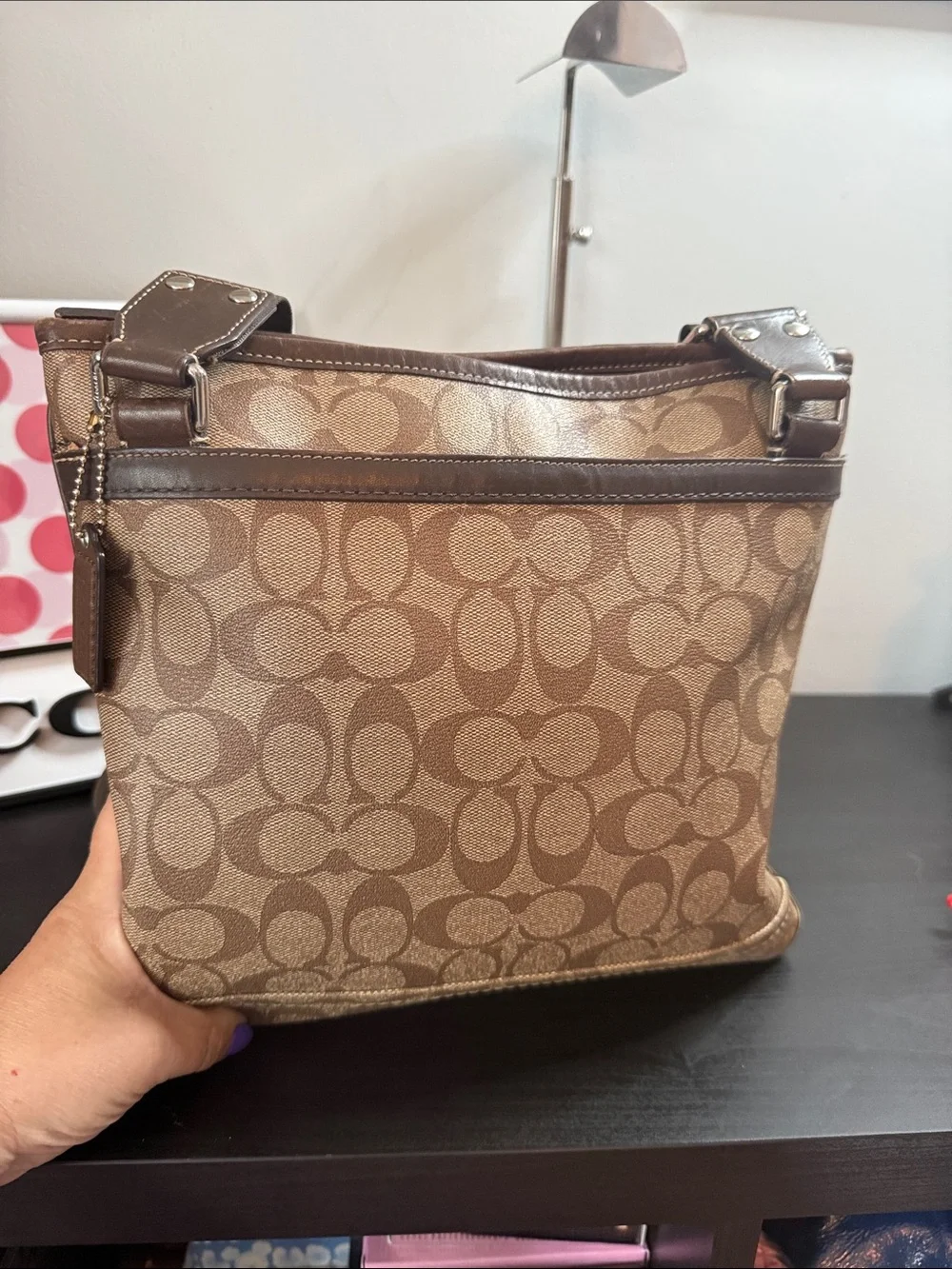 Coach Signature Stripe Canvas Crossbody Bag - Picture 7 of 15